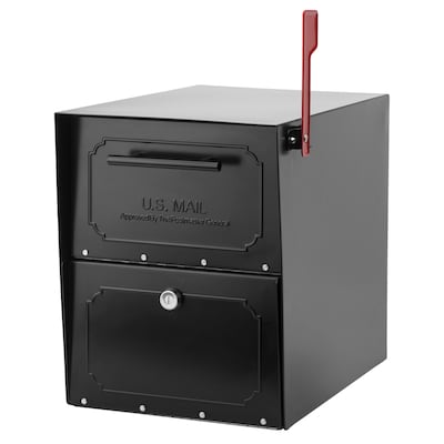 Architectural Mailboxes Oasis TriBolt Extra Large Metal Black Post Mount Lockable Mailbox