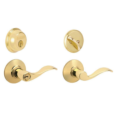 Accent Single Cylinder Bright Brass Lever Combo Pack - Super Arbor