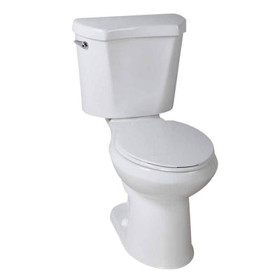 10 in. Rough-in 2-Piece 1.28 GPF High Efficiency Single Flush Round Front All-in-One Toilet in White, Seat Included - Super Arbor