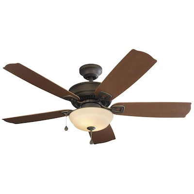 Harbor Breeze Echolake 52-in Oil-Rubbed Bronze LED Indoor/Outdoor Ceiling Fan with Light Kit (5-Blade)