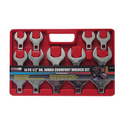 1/2 in. Drive SAE Jumbo Crowfoot Wrench Set (14-Piece) - Super Arbor