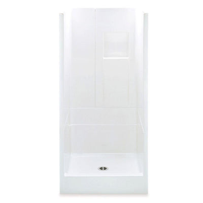 Varia 36 in. x 36 in. x 72.8 in. 3-Piece Shower Stall with Center Drain in White - Super Arbor