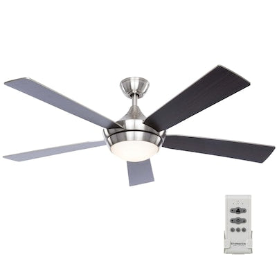Fanimation Studio Collection Aire Drop 52-in Brushed Nickel LED Indoor Ceiling Fan with Light Kit and Remote (5-Blade)
