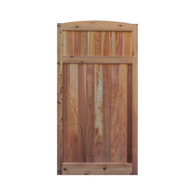 3 ft. x 6 ft. Western Red Cedar Arch Top Solid Lattice Fence Gate - Super Arbor