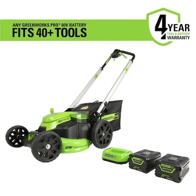 Greenworks Pro 60-volt Brushless Lithium Ion Self-propelled 25-in Cordless Electric Lawn Mower