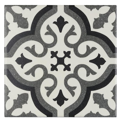 Elida Ceramica Lolita Deco Squares 6-in x 6-in Matte Porcelain Encaustic Floor Tile
