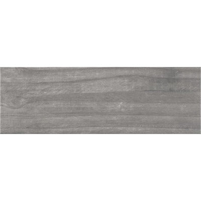 CERAMICAS TESANY Acadia Grey Gray 8-in x 24-in Glazed Ceramic Wood Look Floor Tile