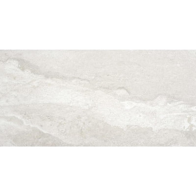 CERAMICAS TESANY Westport Sand White 12-in x 24-in Glazed Porcelain Stone Look Floor Tile