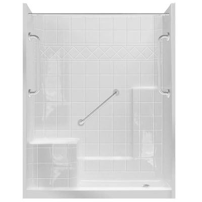 Laurel Mountain Loudon Low Threshold 3-Piece Alcove Shower Kit (Common: 60-in x 32-in; Actual: 60-in x 32-in)