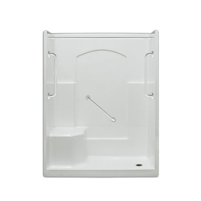 Laurel Mountain Ramer Low Threshold White 4-Piece Alcove Shower Kit (Common: 60-in x 32-in; Actual: 60-in x 32-in)