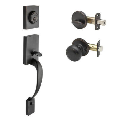 Fashion Tuscan Bronze Door Handleset and Colonial Knob Trim - Super Arbor