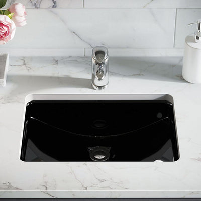MR Direct 20-3/4 in. Undermount Bathroom Sink in Black with Gray SinkLink and Pop-Up Drain in Chrome - Super Arbor
