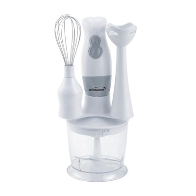 2-Speed White Hand Mixer Blender and Food Processor with Balloon Whisk - Super Arbor