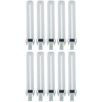 60-Watt Equivalent Twin Tube PL U-Shaped GX23 Base CFL Light Bulb in Soft White, 3000K (10-Pack) - Super Arbor