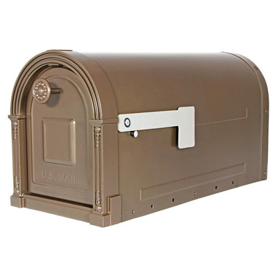 Garrison Large, Steel, Post Mount Mailbox, Venetian Bronze - Super Arbor