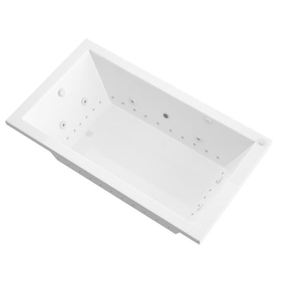 Sapphire Diamond Series 5 ft. Right Drain Rectangular Drop-in Whirlpool and Air Bath Tub in White - Super Arbor