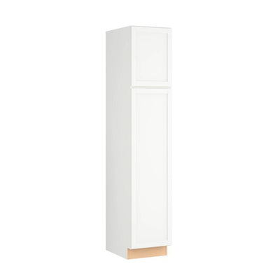 Courtland Polar White Finish Laminate Shaker Stock Assembled Pantry Kitchen Cabinet 18 in. x 90 in. x 24 in