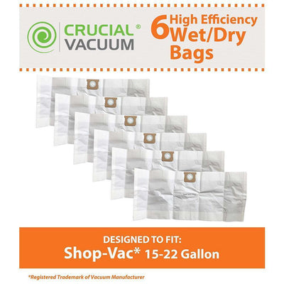 Type G Bags Replacement for Shop-Vac 15-22 Gal. Vacuums Parts 90663, 90663-00 (6-Pack) - Super Arbor
