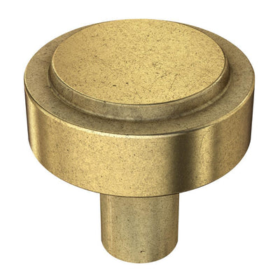 Soft Industrial 1-1/4 in. ( 32 mm) Vintage Brass Round Cabinet Knob - Super Arbor