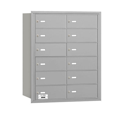 3600 Series Aluminum Private Rear Loading 4B Plus Horizontal Mailbox with 12B Doors - Super Arbor