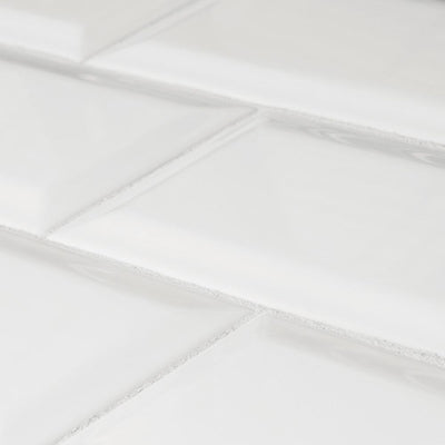 Jeffrey Court Allegro White Bevel 3 in. x 6 in. Glossy Ceramic Wall Tile (11 sq. ft. / Case)