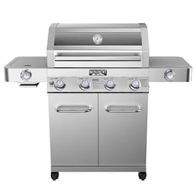 Monument Stainless Steel 4 Liquid Propane Gas Grill with 1 Side Burner - Super Arbor