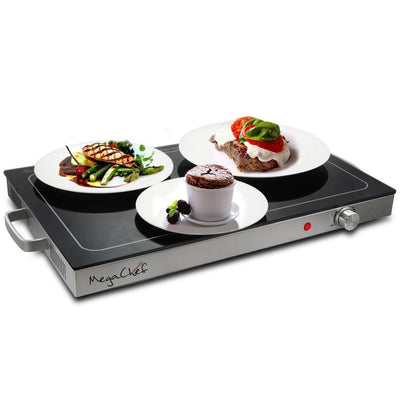 Electric Black Warming Tray with Adjustable Temperature Controls - Super Arbor