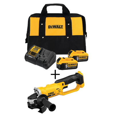 20-Volt MAX Lithium-Ion Cordless 4-1/2 in. to 5 in. Grinder w/ (2) 5Ah Batteries, Charger and Kit Bag - Super Arbor