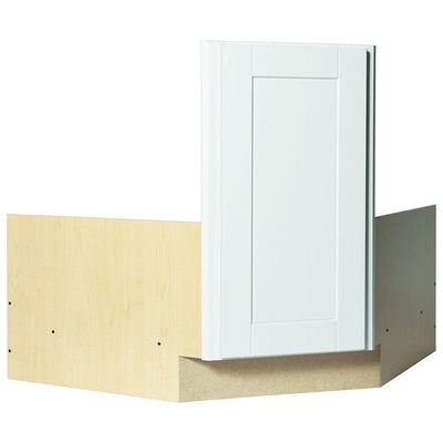 Shaker Partially Assembled 36 x 34.5 x 24 in. Corner Sink Base Kitchen Cabinet in Satin White - Super Arbor