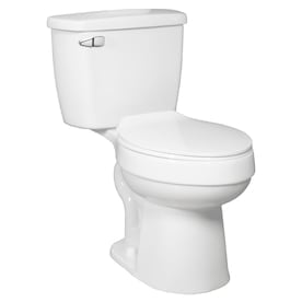 AquaSource Henshaw White WaterSense Elongated Chair Height 2-Piece Toilet 12-in Rough-In Size - Super Arbor