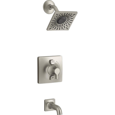 Venza Single-Handle 1-Spray Tub and Shower Faucet in Vibrant Brushed Nickel (Valve Included) - Super Arbor