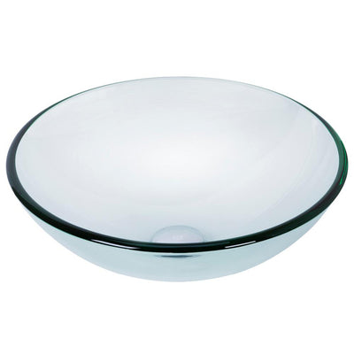 VIGO Clear Crystalline Handmade Countertop Glass Round Vessel Bathroom Sink in Iridescent - Super Arbor