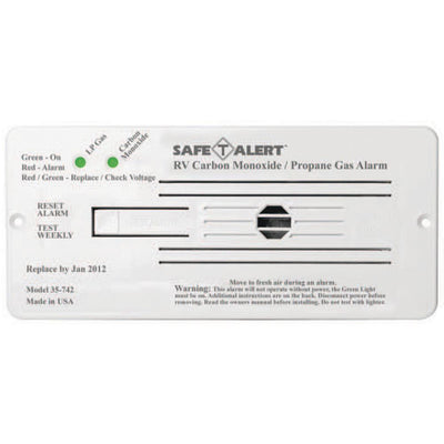 MTI Industries 35 Series 12-Volt Safe-T-Alert Flush Mount RV Dual Carbon Monoxide/Propane Alarm in White - Super Arbor