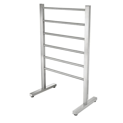 Riposte Series 6-Bar Stainless Steel Floor Mounted Electric Towel Warmer Rack in Brushed Nickel - Super Arbor