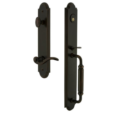 Arc Timeless Bronze 1-Piece Door Handleset with C Grip and Bellagio Lever - Super Arbor