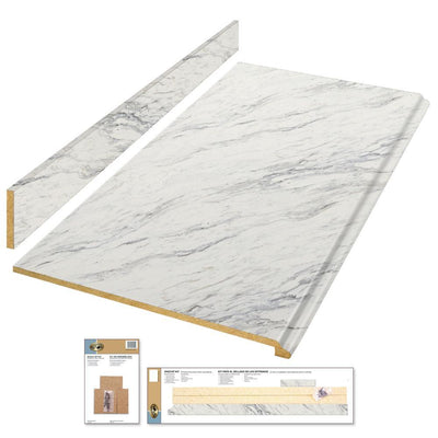 8 ft. Laminate Countertop Kit in Calcutta Marble with Valencia Edge - Super Arbor