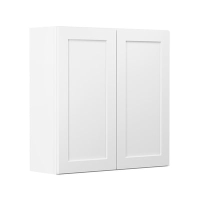 Shaker Ready To Assemble 36 in. W x 36 in. H x 12 in. D Plywood Wall Kitchen Cabinet in Denver White Painted Finish