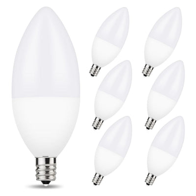 YANSUN 60-Watt Equivalent B11 6-Watt Dimmable E12 Candelabra Base LED Light Bulb in Warm White, 3000K (6-Pack) - Super Arbor
