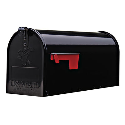 Elite Medium, Steel, Post Mount Mailbox, Black - Super Arbor