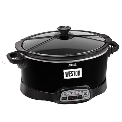 7 Qt. Programmable Black Slow Cooker with Locking Lid - Super Arbor