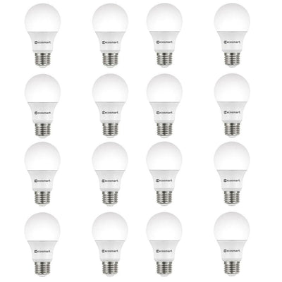 EcoSmart 60-Watt Equivalent A19 Non-Dimmable CEC LED Light Bulb Daylight (16-Pack)