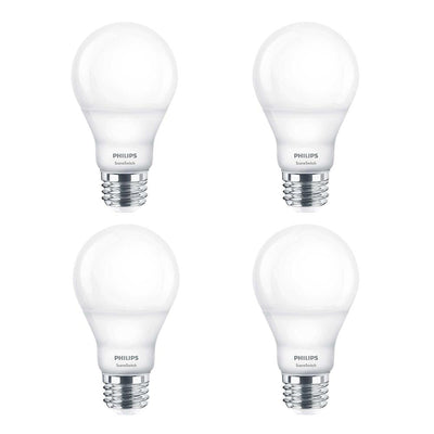 Philips 60-Watt Equivalent A19 SceneSwitch LED Light Bulb Daylight(5000K)/Soft White(2700K)/Warm Glow(2200K) (4-Pack)