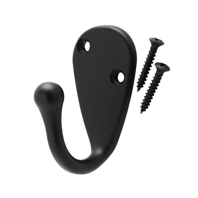 Matte Black Light Duty Single Robe Hook (5-Pack) - Super Arbor