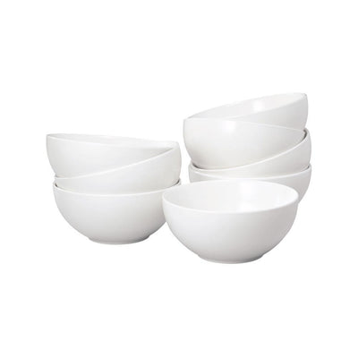 Basic White Stoneware Bowl (Set of 8) - Super Arbor