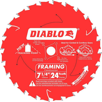 7-1/4 in. 24-Tooth Carbide Framing Circular Saw Blade Value Pack (2-Pack) - Super Arbor