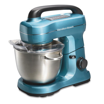 4 Qt. 7-Speed Blue Stand Mixer with with Whisk, Dough Hook, Flat Beater Attachments - Super Arbor