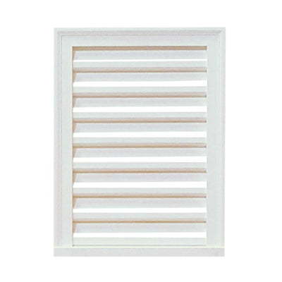 24 in. x 36 in. x 2-3/4 in. Polyurethane Decorative Rectangle Louver Vent in White - Super Arbor