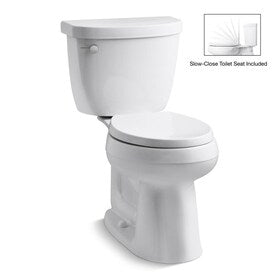KOHLER Cimarron Complete Solution White WaterSense Round Chair Height 2-Piece Toilet 12-in Rough-In Size - Super Arbor
