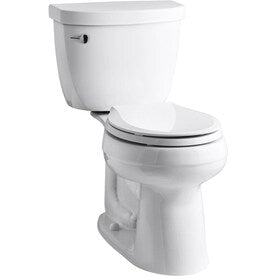 KOHLER Cimarron White WaterSense Round Chair Height 2-Piece Toilet 12-in Rough-In Size - Super Arbor