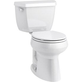 KOHLER Highline Classic White Round Comfort Height 2-Piece Toilet 12-in Rough-In Size - Super Arbor